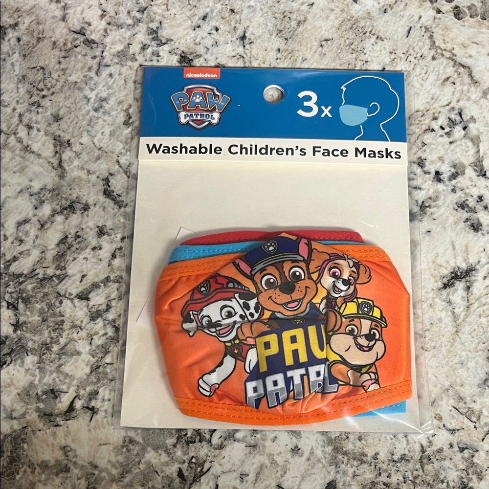 Paw Patrol Kids Face Masks - Vibrant Orange and Blue-pack of 3